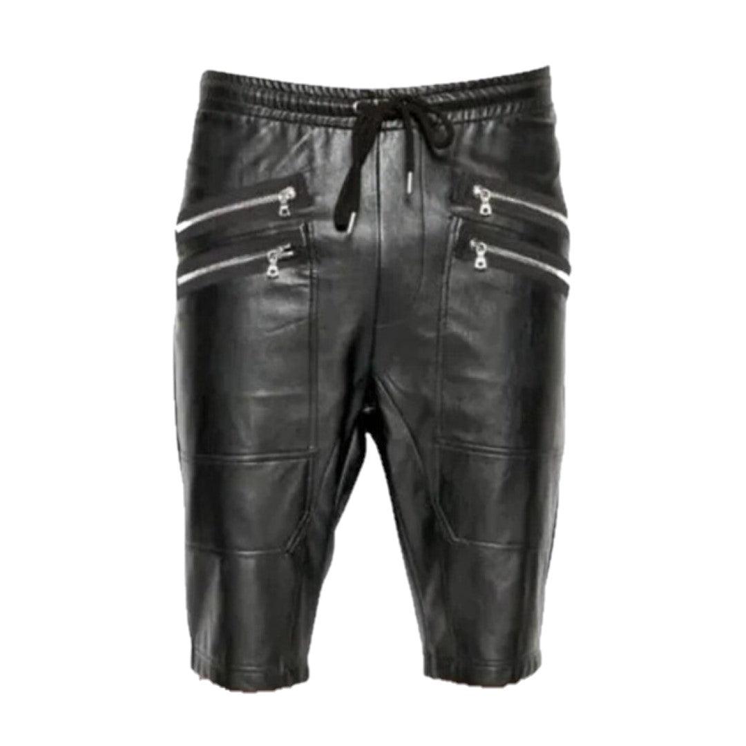Biker Style Leather Men's Shorts - TheBougees