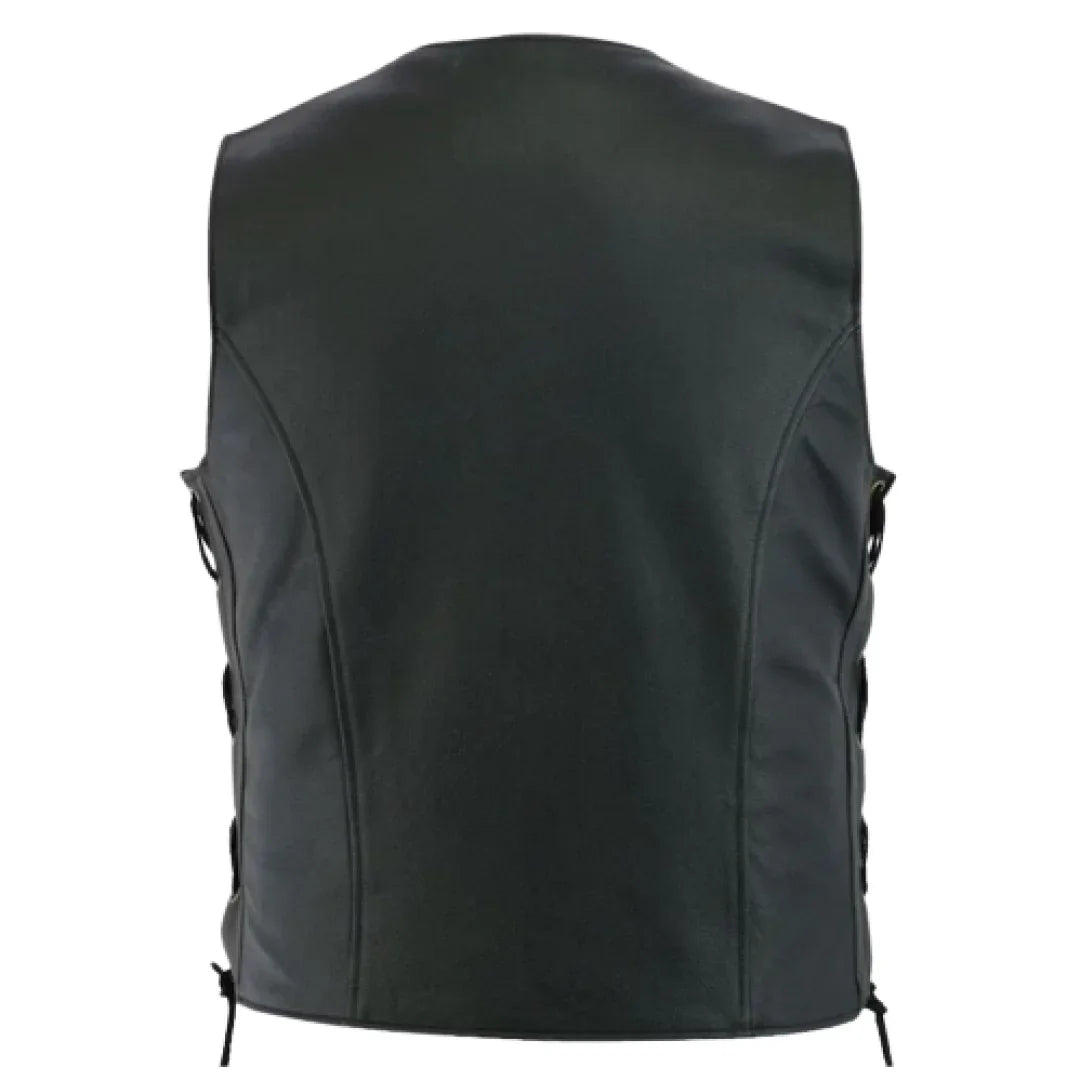Leather Vest For Men's With A Beautiful Side Lace Design - TheBougees