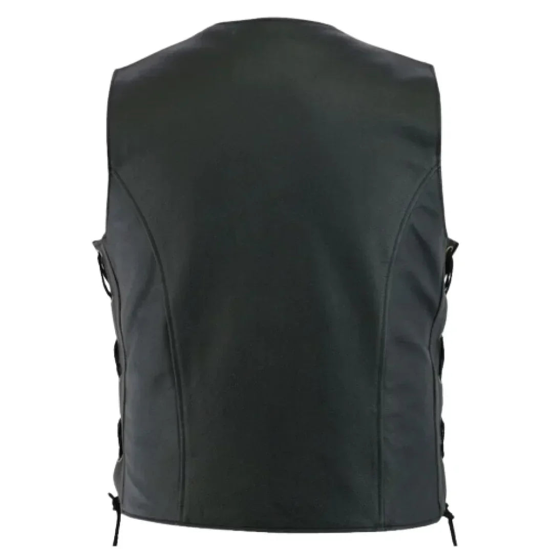 Leather Vest For Men's With A Beautiful Side Lace Design - TheBougees