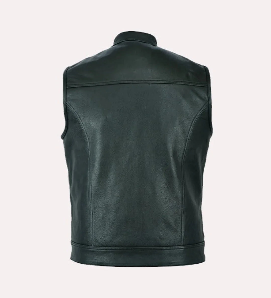Leather Vest Front Zipper Clousre - TheBougees