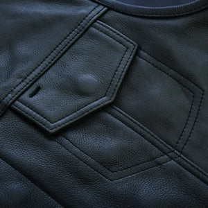 Leather Vest Front Zipper Clousre - TheBougees