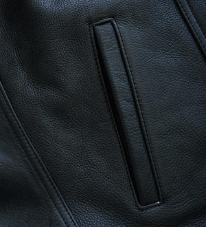 Leather Vest Front Zipper Clousre - TheBougees