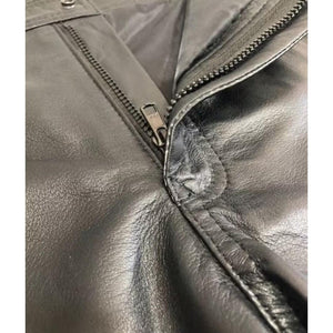 Biker Style Lamb Skin Leather Pants - TheBougees