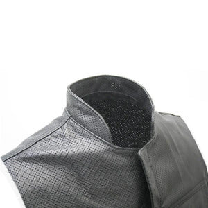 Men's Perforated Biker Leather Vests - TheBougees