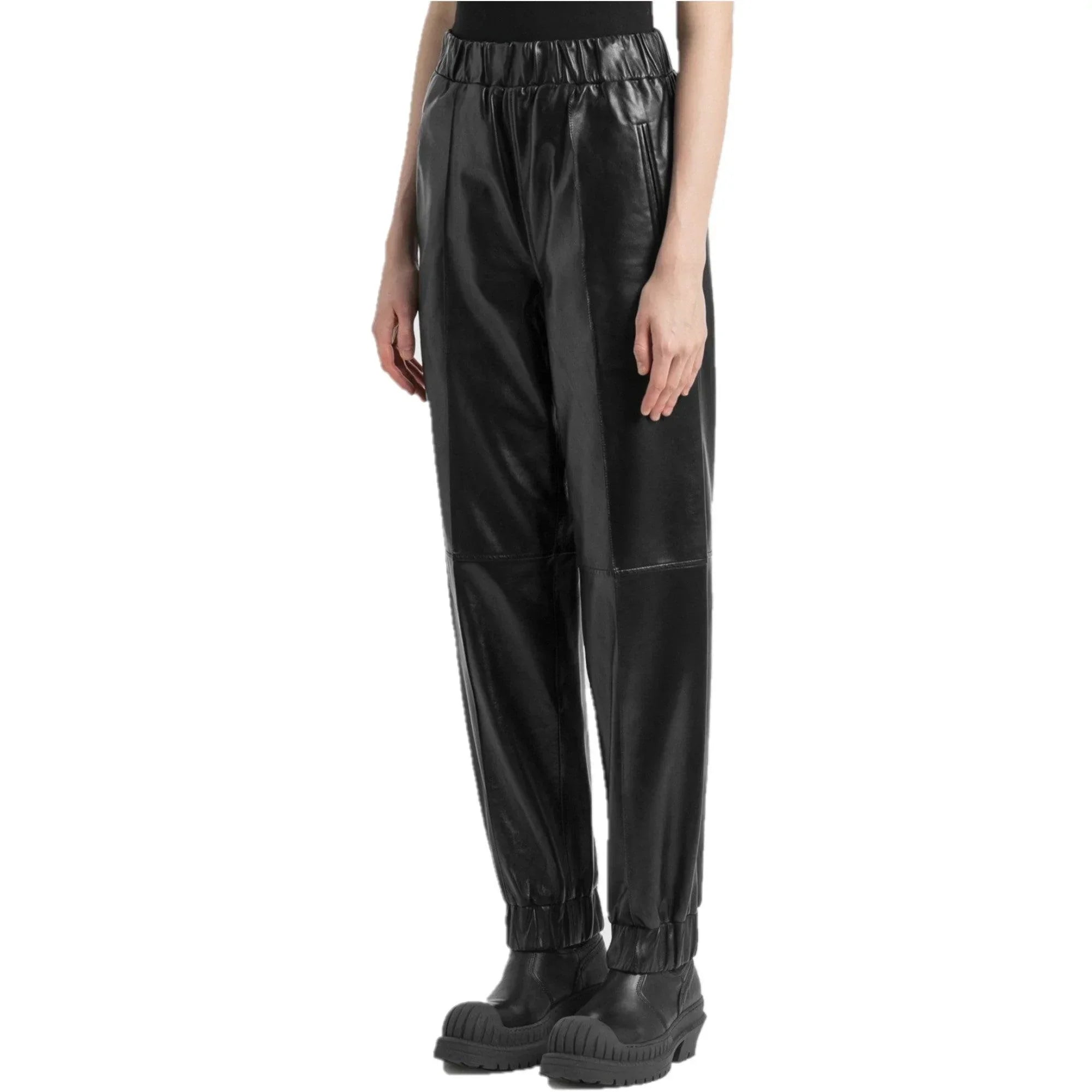 Chic and Comfortable Women's Leather Trouser - Handcrafted with Care - TheBougees