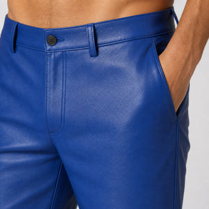 mens royal blue leather shorts MLS 810070 28