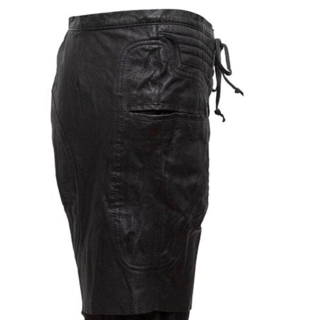 Leather Shorts For Men With Classy Hook And Loop Closer - TheBougees