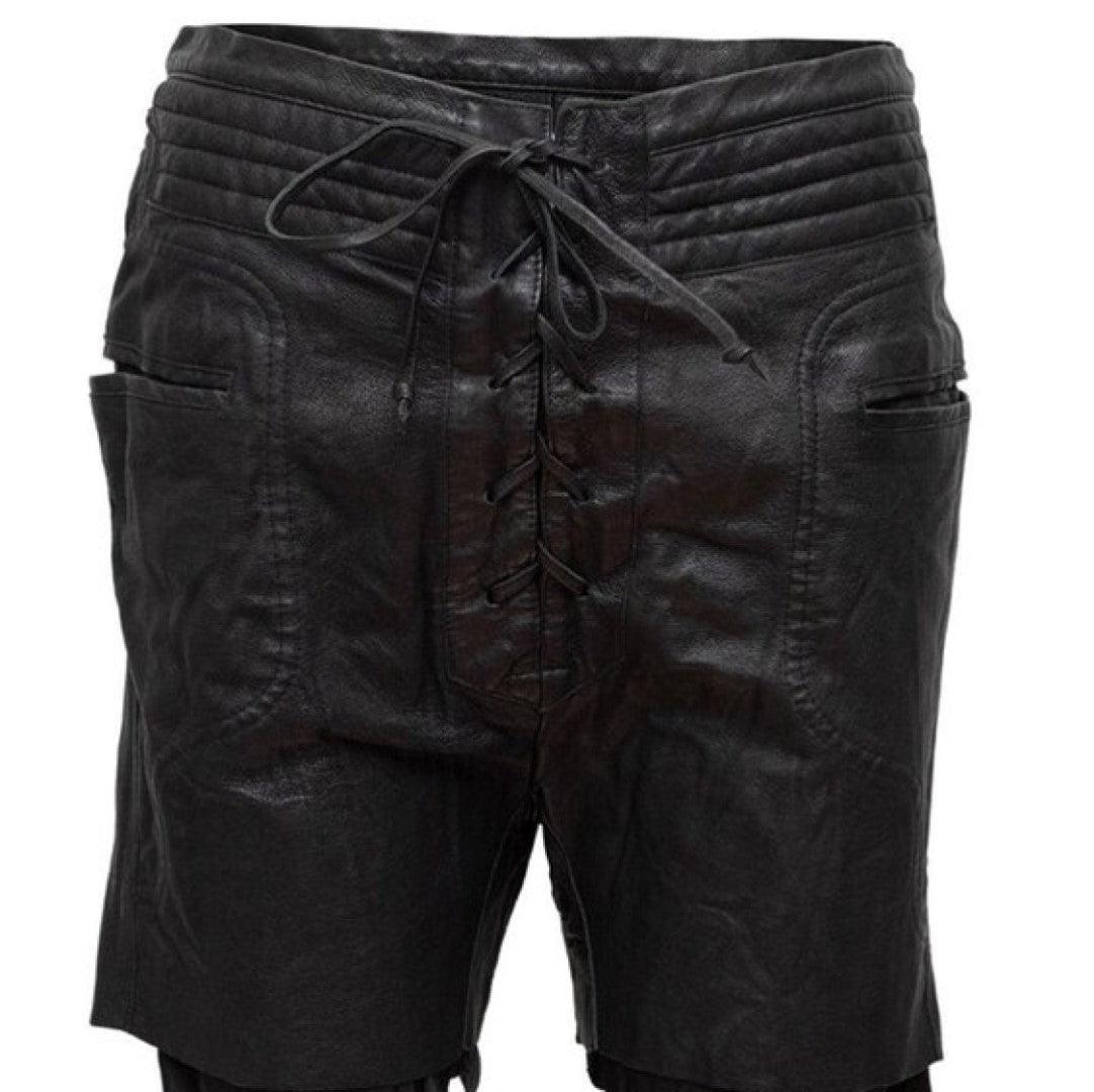 Leather Shorts For Men With Classy Hook And Loop Closer - TheBougees