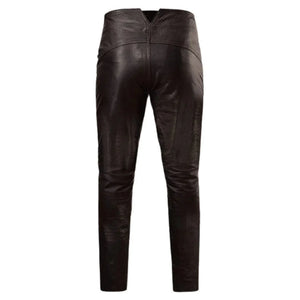 Mens Leather Pants With Double Buckle Closer - TheBougees