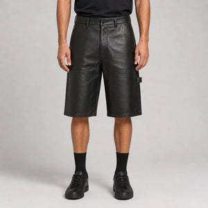 men's black leather carpenter shorts MLS 810035 28