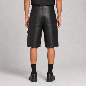 men's black leather carpenter shorts MLS 810035 28