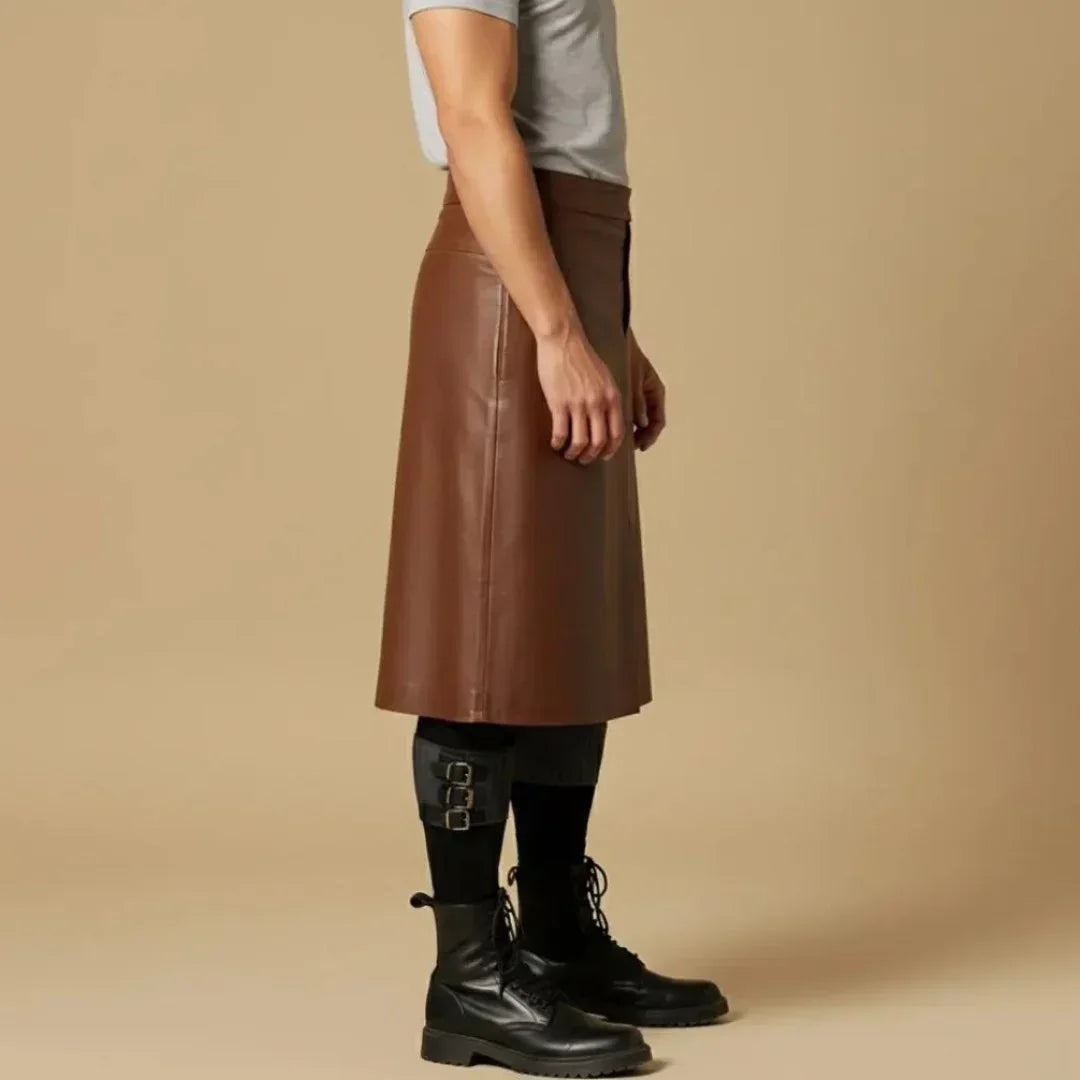 Leather Kilt LK3 28 Knee Brown