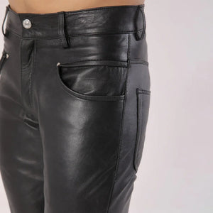 Men's Black Sheep Leather Biker Stylish Pants - TheBougees