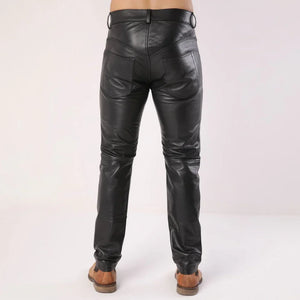 Men's Black Sheep Leather Biker Stylish Pants - TheBougees