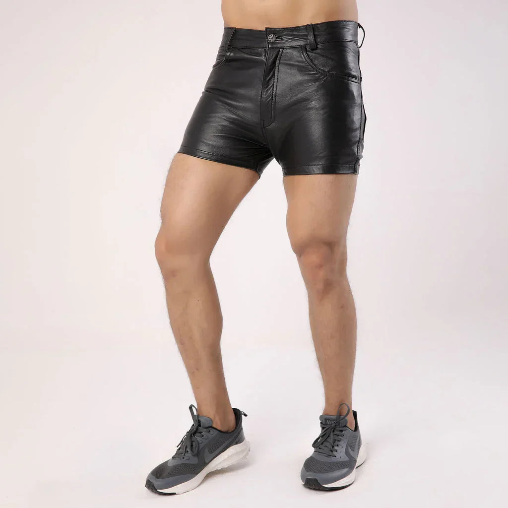 Mens Leather Party Shorts - TheBougees