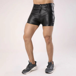 Mens Leather Party Shorts - TheBougees