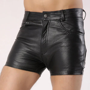 Mens Leather Party Shorts - TheBougees