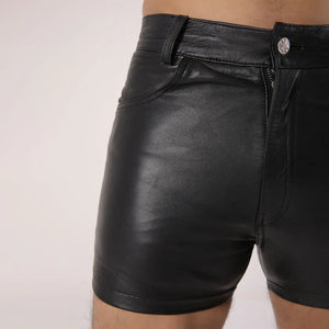 Mens Leather Party Shorts - TheBougees
