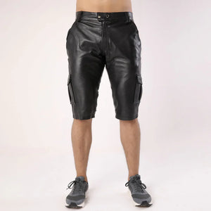 Men's Sheep Leather Cargo Shorts | Dual Side Pockets - TheBougees