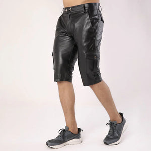 Men's Sheep Leather Cargo Shorts | Dual Side Pockets - TheBougees