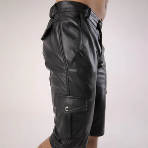 Men's Sheep Leather Cargo Shorts | Dual Side Pockets - TheBougees