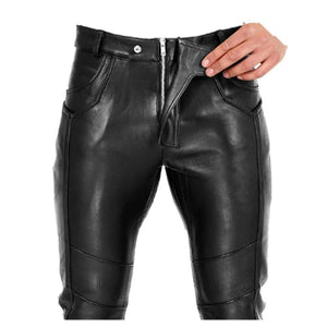 Mens Sheep Leather Pants -Flap Closure - TheBougees