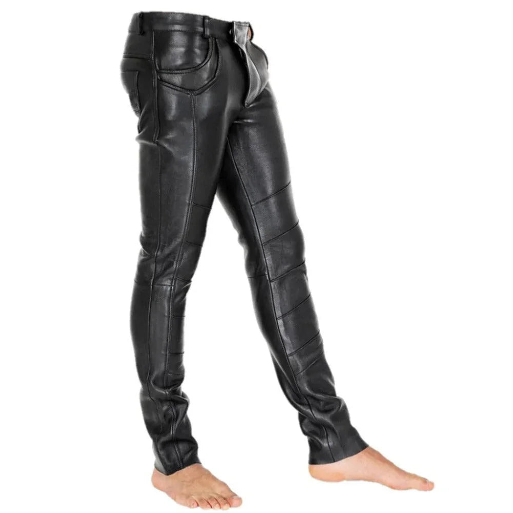 Mens Sheep Leather Pants -Flap Closure - TheBougees