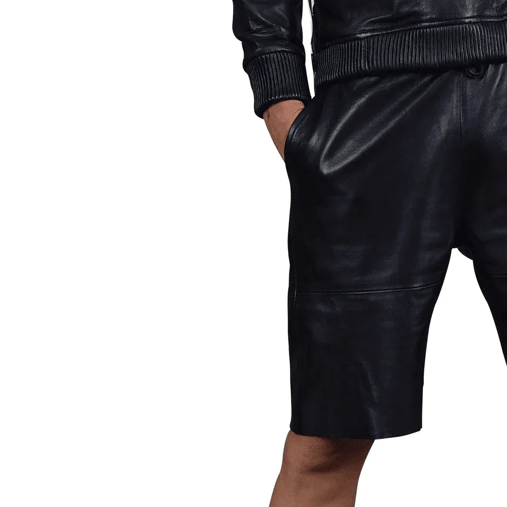 Mens Sheep Leather Shorts - TheBougees