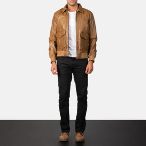 Old School Olive Brown Sheep leather jacket - TheBougees