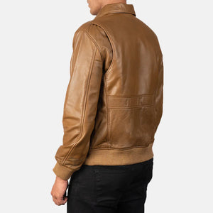 Old School Olive Brown Sheep leather jacket - TheBougees