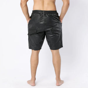 Perforated Leather Shorts For Men - Dotted Leather Shorts - TheBougees