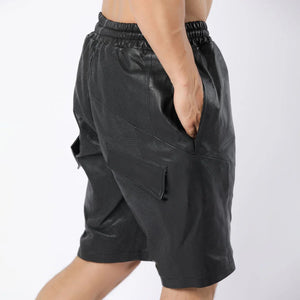 Perforated Leather Shorts For Men - Dotted Leather Shorts - TheBougees