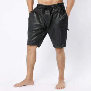 Perforated Leather Shorts For Men - Dotted Leather Shorts - TheBougees