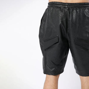 Perforated Leather Shorts For Men - Dotted Leather Shorts - TheBougees