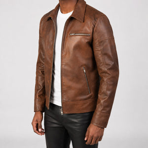 brown leather jacket for men