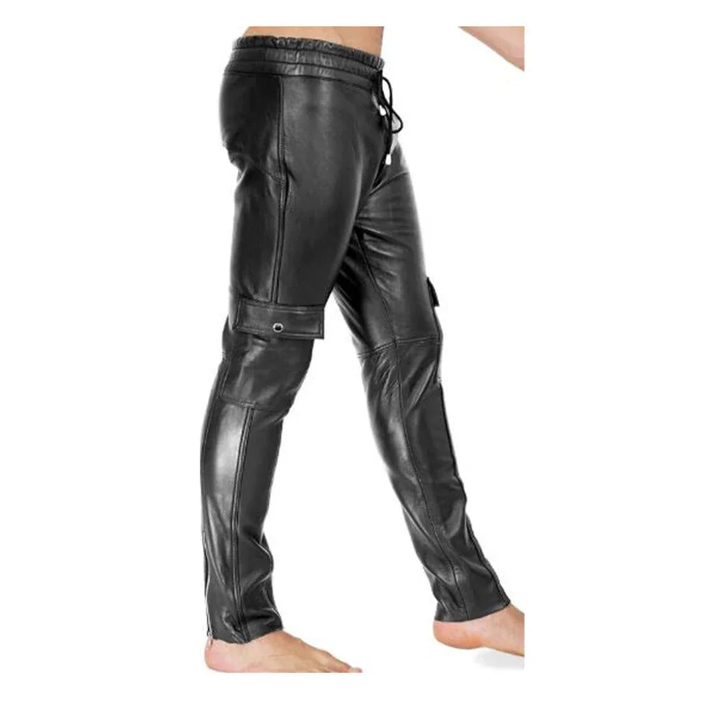 Soft Leather Draw Trousers for Jogging - TheBougees