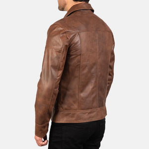 Brown Biker Leather Jacket for Men - TheBougees