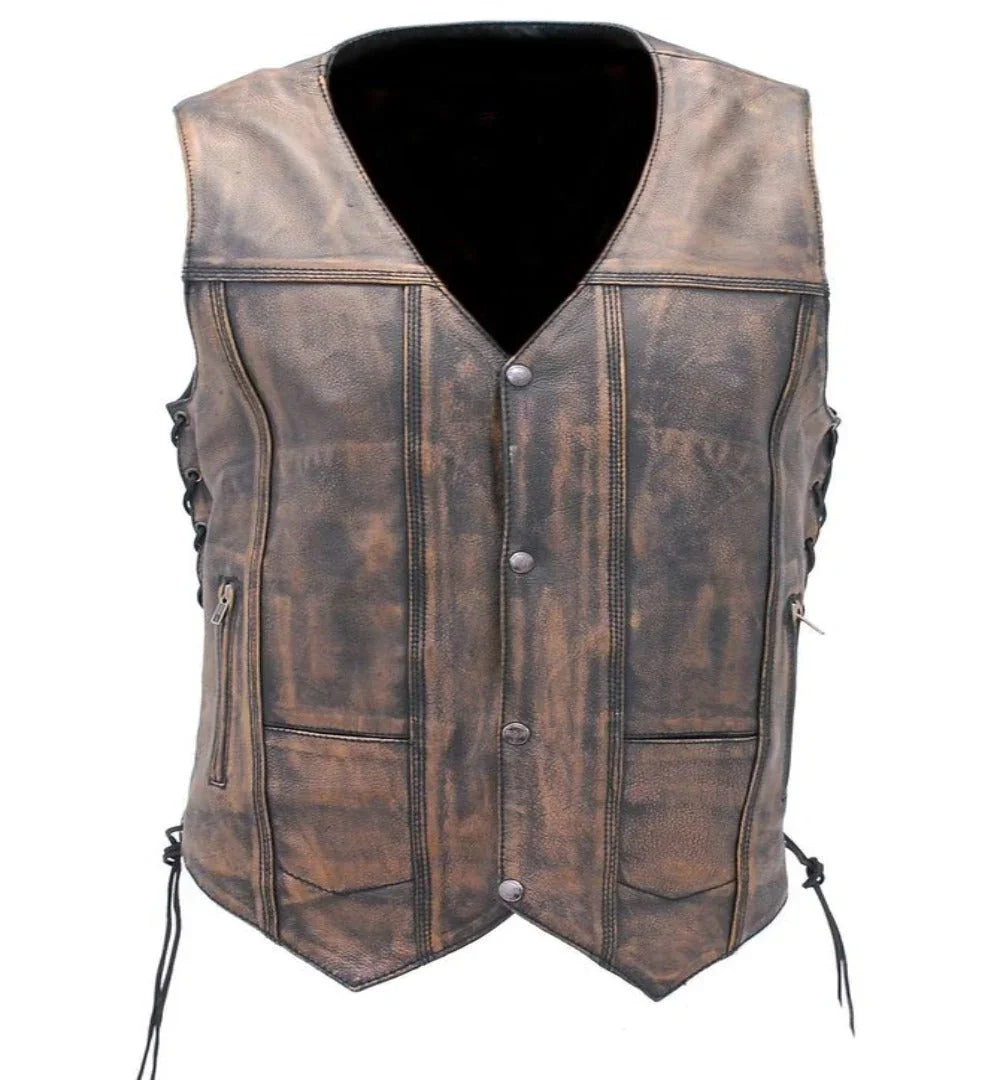 Vintage Leather Vest - TheBougees
