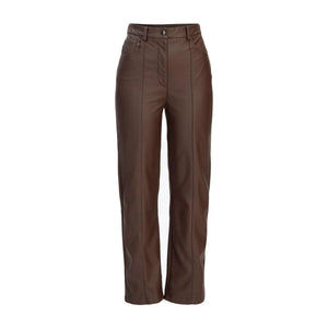 Brown Leather Trouser For Women - TheBougees