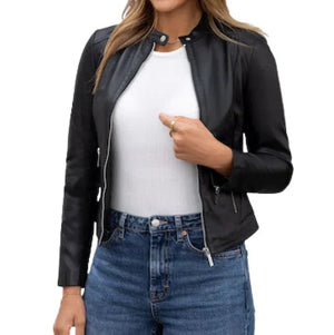 Women's Leather Jackets Classic Style - TheBougees