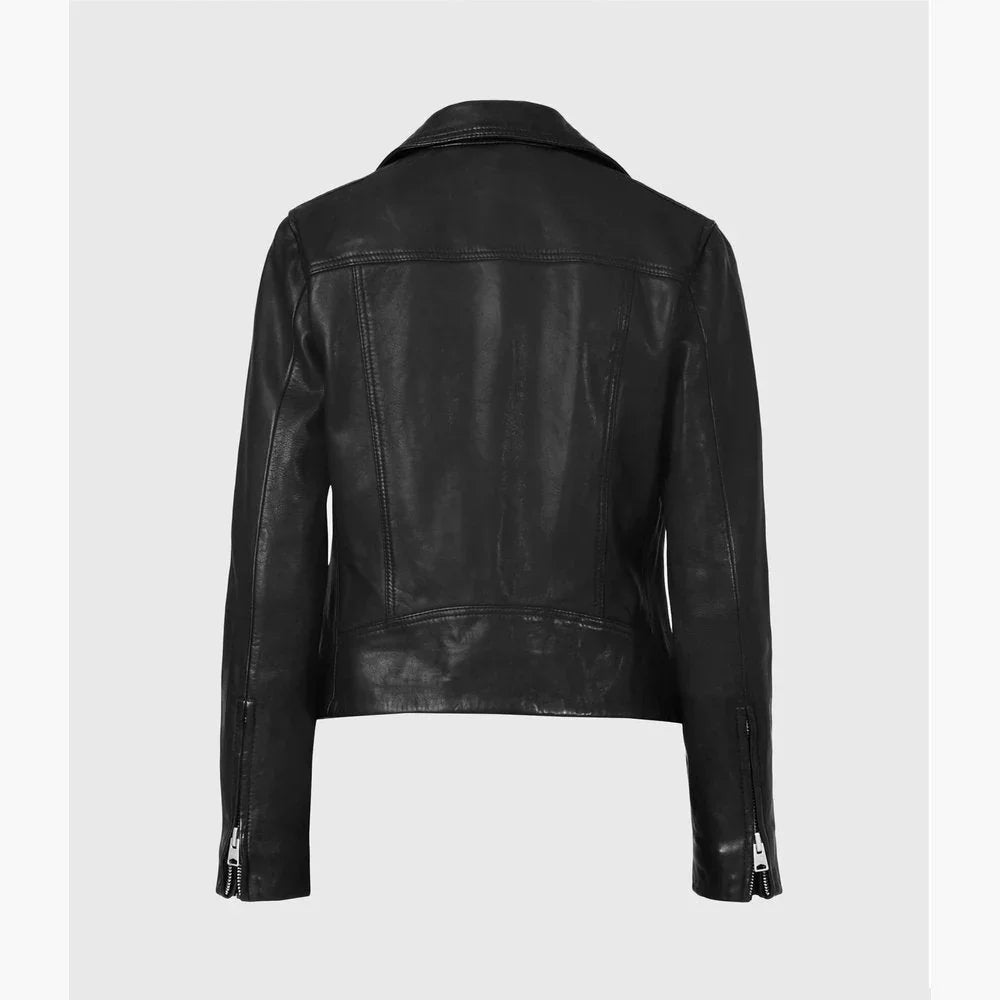 Women's Dalby Leather Biker Jacket - TheBougees