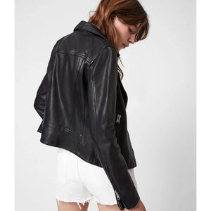 Women's Dalby Leather Biker Jacket - TheBougees