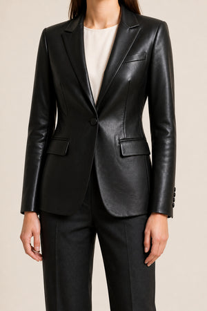 Lambskin Leather Blazer WLJ 810037 3XS