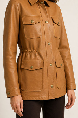 Lambskin Leather Safari Jacket WLJ 810036 3XS