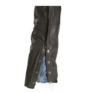 Men Real Leather Chaps With Detachable C. Piece Bikers Leather Chaps - TheBougees