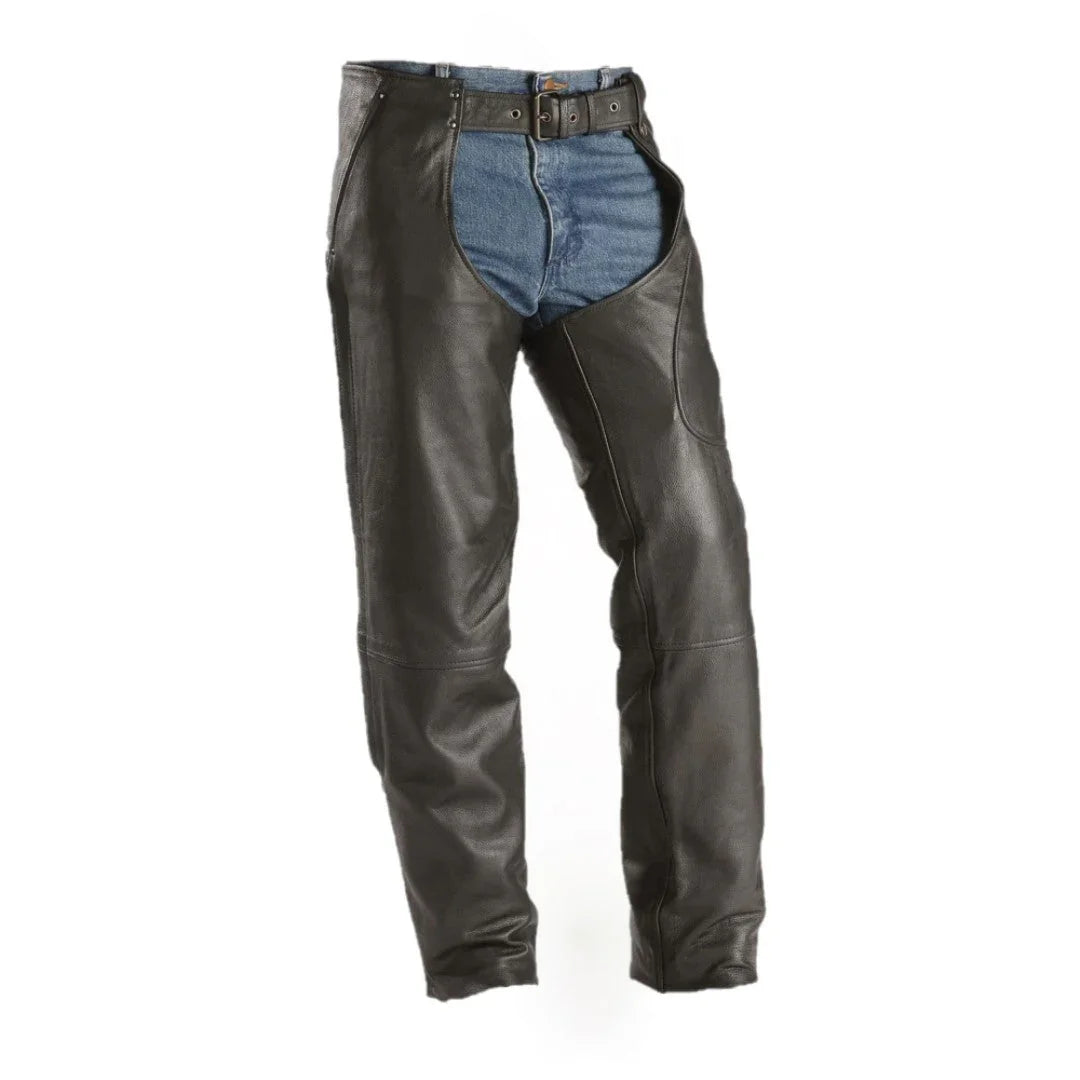 Men Real Leather Chaps With Detachable C. Piece Bikers Leather Chaps - TheBougees