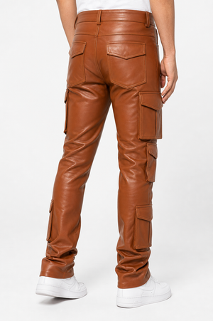mens leather cargo pants MP 97003 28 28