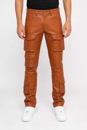 mens leather cargo pants