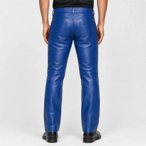 mens royal blue leather pants MP 98010 28 28