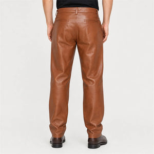 mens tan lambskin leather trousers MP 98004 28 28